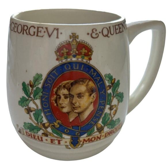 Vintage 1937 CORONATION Mug King George VI Queen Elizabeth Johnson Bros England - Picture 8 of 8